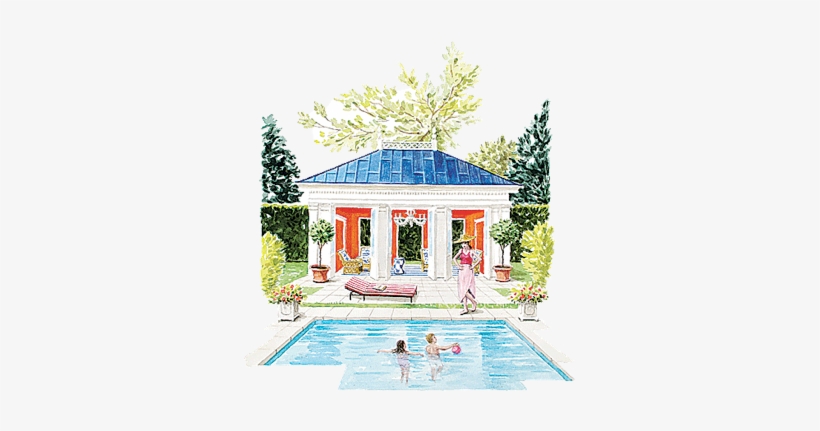 Harrison Howard And Pagoda Fabrics - Pagoda Poolhouse, transparent png #763350