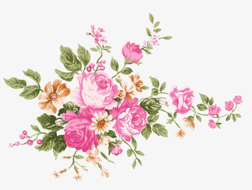 Vintage Bouquet Of Flowers Transparent Png - Flowers Transparent, transparent png #763474