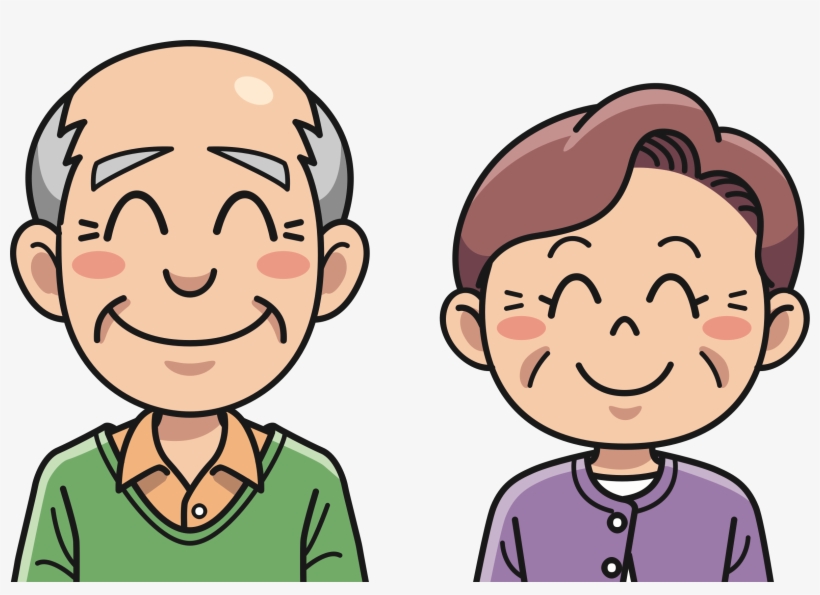 Grandpa Clipart Happy Old Couple - Grandma And Grandpa Clipart, transparent png #763634