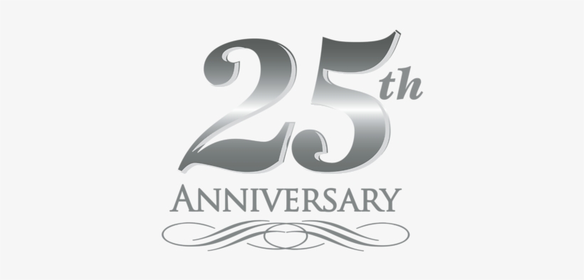 Silver Wedding Anniversary Bell Png Banner Black And - 25 Year Anniversary Picture Ornament, transparent png #764062