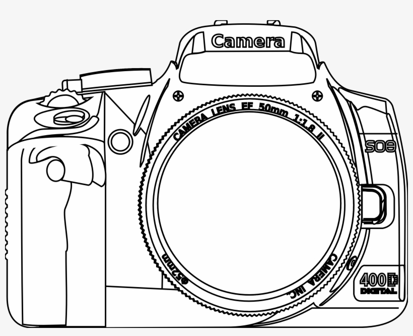 Dslr Clipart Vintage Camera - Camera Black And White Clip Art, transparent png #764963
