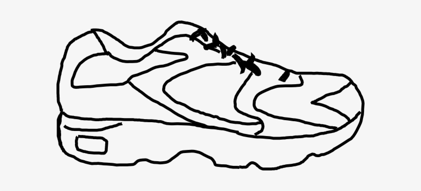 Free Clip Art Tennis Shoe Clipart Image - Running Shoe Coloring Page, transparent png #766652