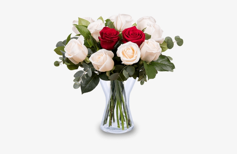 Bunch Of White And Red Rose Flowers Png, transparent png #766779