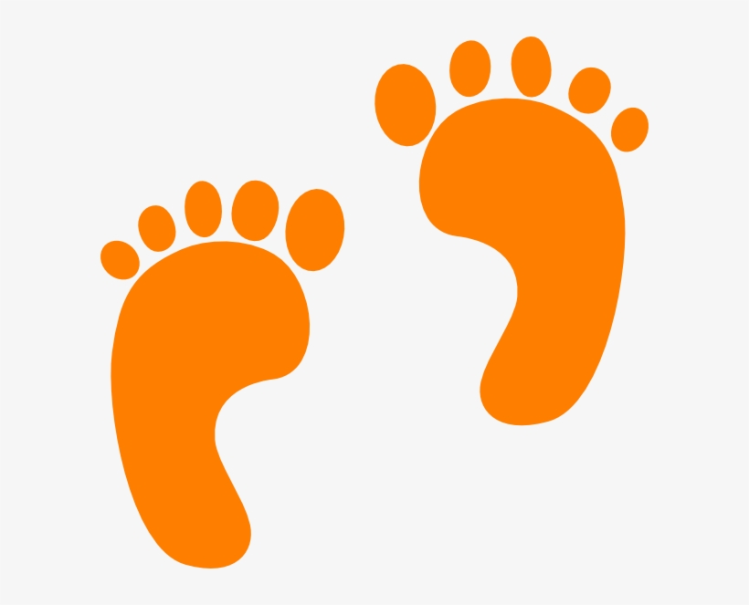 Orange Small Footprints Clip - Orange Footprints, transparent png #766914