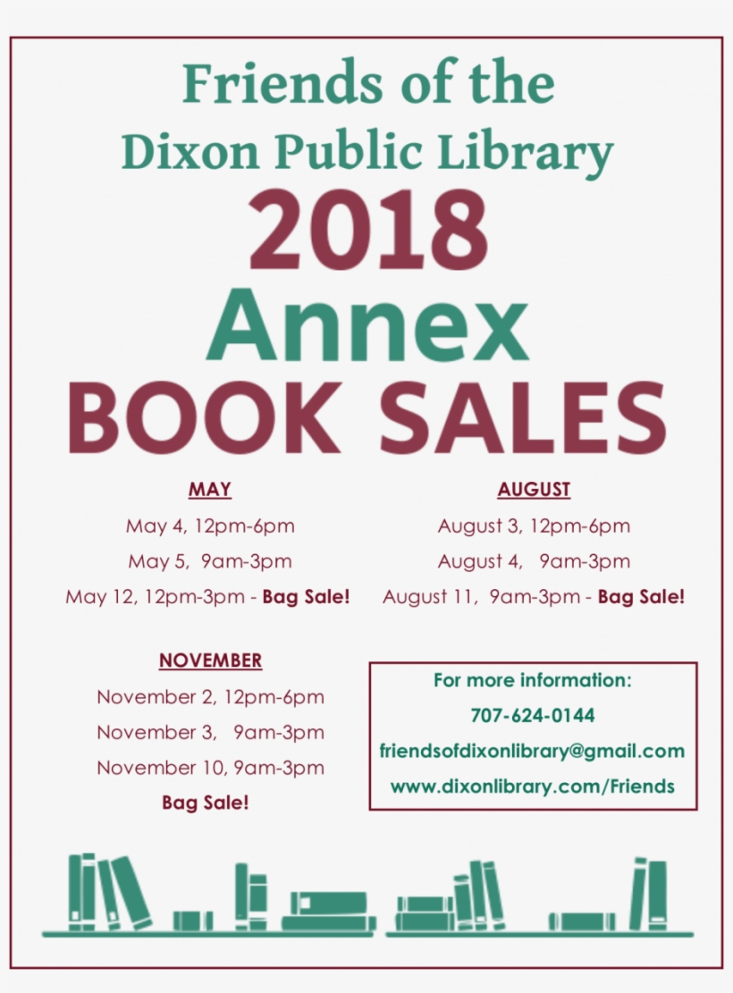 Flyer Showing Schedule For 2018 Book Sales Held By - 12: Reading Log, transparent png #766943