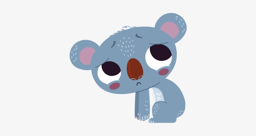Sad Clipart Koala - Sad Koala Bear Cartoon, transparent png #767271