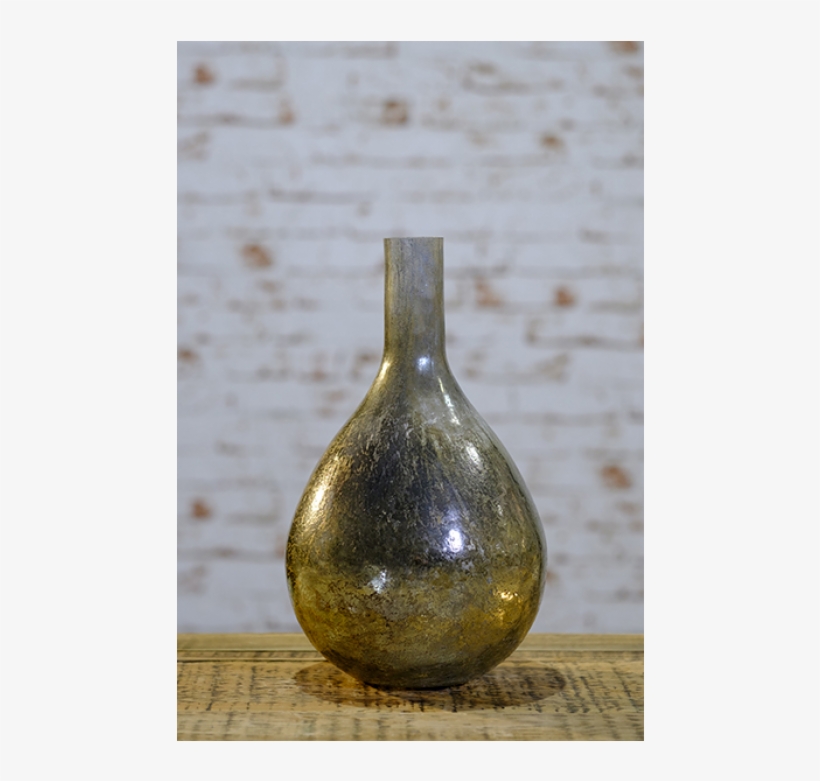 Antique Silver Mercury Bulbous Glass Vase - Artificial Flower, transparent png #767421