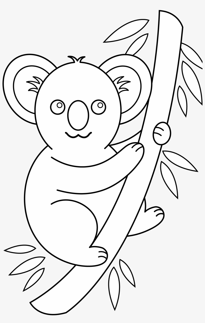 Photos Of Koala Clip Art Black And White Bear - Cute Easy Animals To Drawing, transparent png #767546