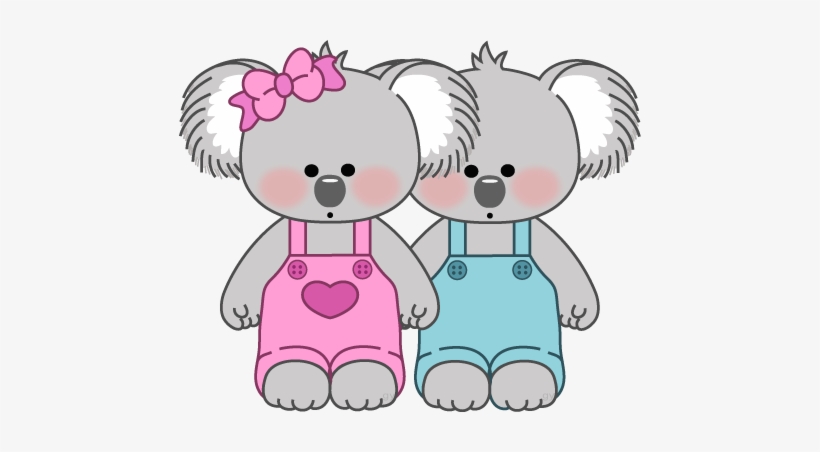 Koala Bear Clipart Zoo Animal - Boy And Girl Koala, transparent png #767635