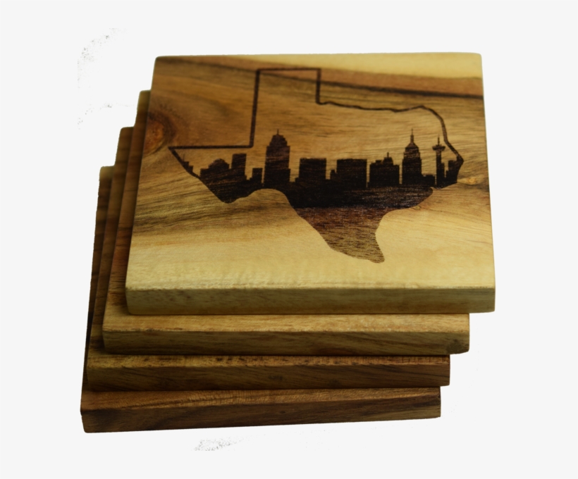 San Antonio Texas Skyline Within State Outline Coasters - Prestige Decanters San Antonio Skyline Within Texas, transparent png #767974