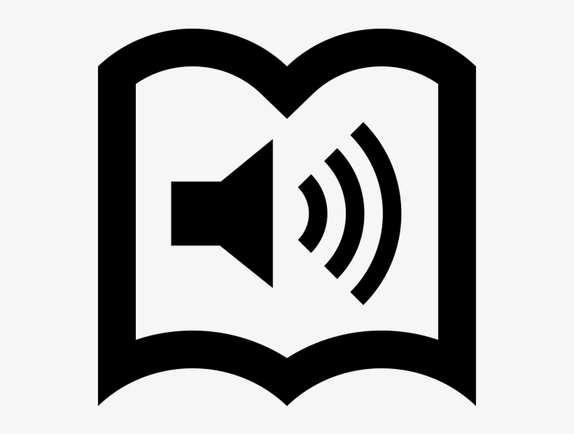 An Icon Outline Of A Book With A Speaker In The Center - Book, transparent png #768117