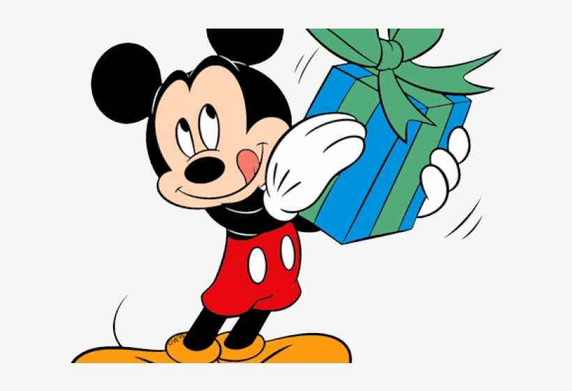 Birthday Present Clipart Birthday Gift - Printable Mickey Mouse Colouring Page, transparent png #768372
