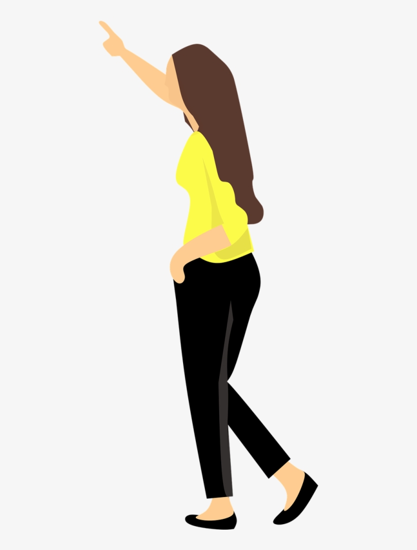 Woman Pointing Back View Transparent, transparent png #768399