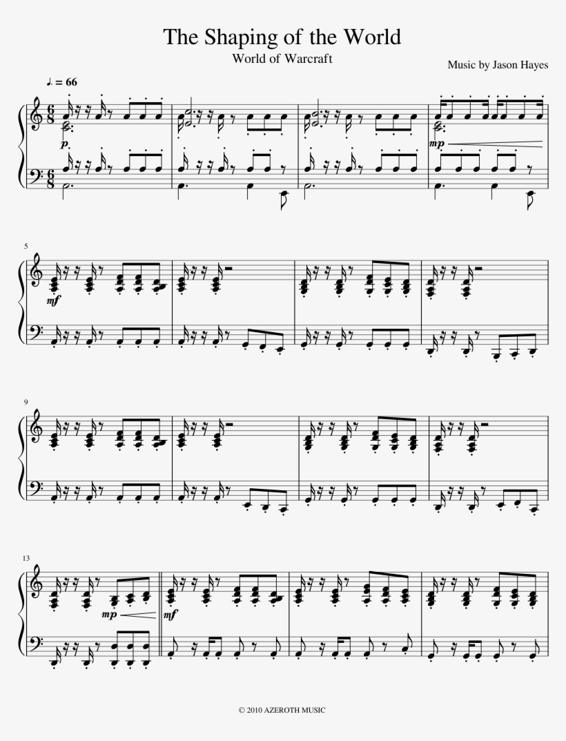 The Shaping Of The World Sheet Music Composed By Music - Sheet Music, transparent png #768492