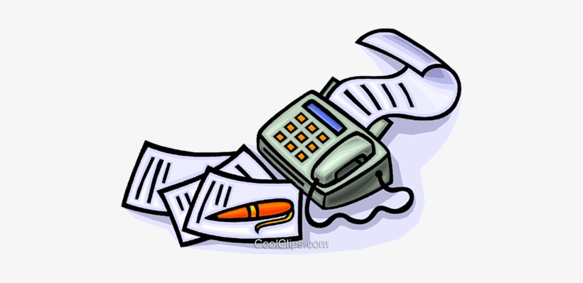 Fax Machine With Pen And Paper Royalty Free Vector - Fax Machine Clip Art, transparent png #768848