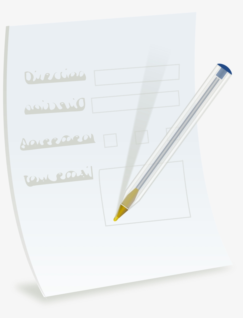 This Free Icons Png Design Of Paper Form With Ballpoint, transparent png #768875