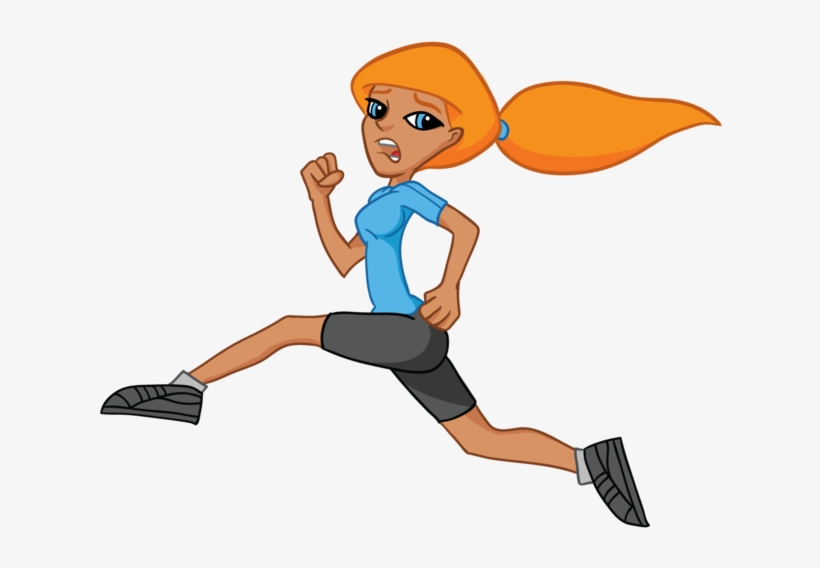 Girl Running Away Png Clip Art Royalty Free Stock - Running Woman Cartoon.