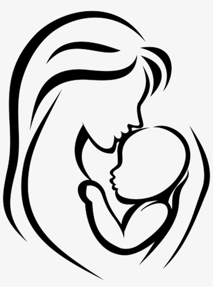 Mother Infant Child Clip Art - Mom Holding Baby Drawing - Free ...
