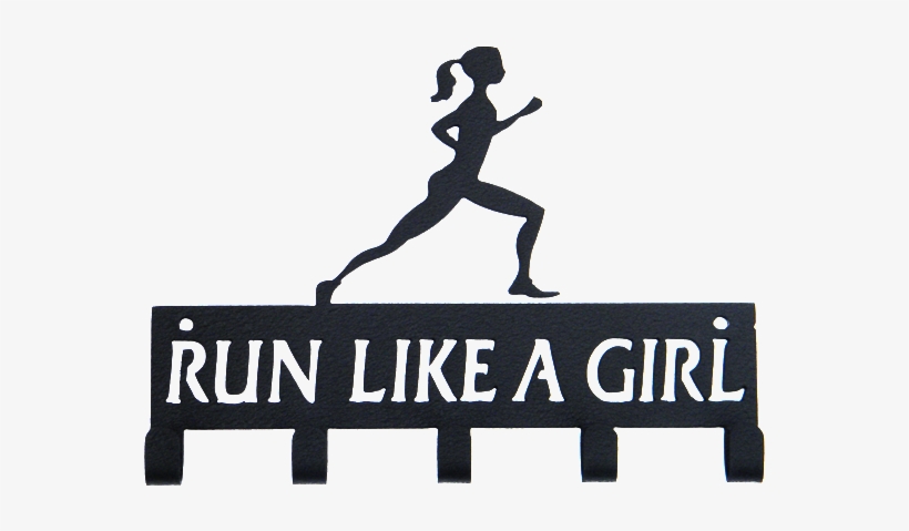 Run Like A Girl Black 5 Hook Medal Hanger - Medal, transparent png #769683