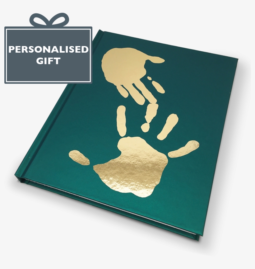 Personalised Foil Blocked Handprint Notebook, transparent png #769739