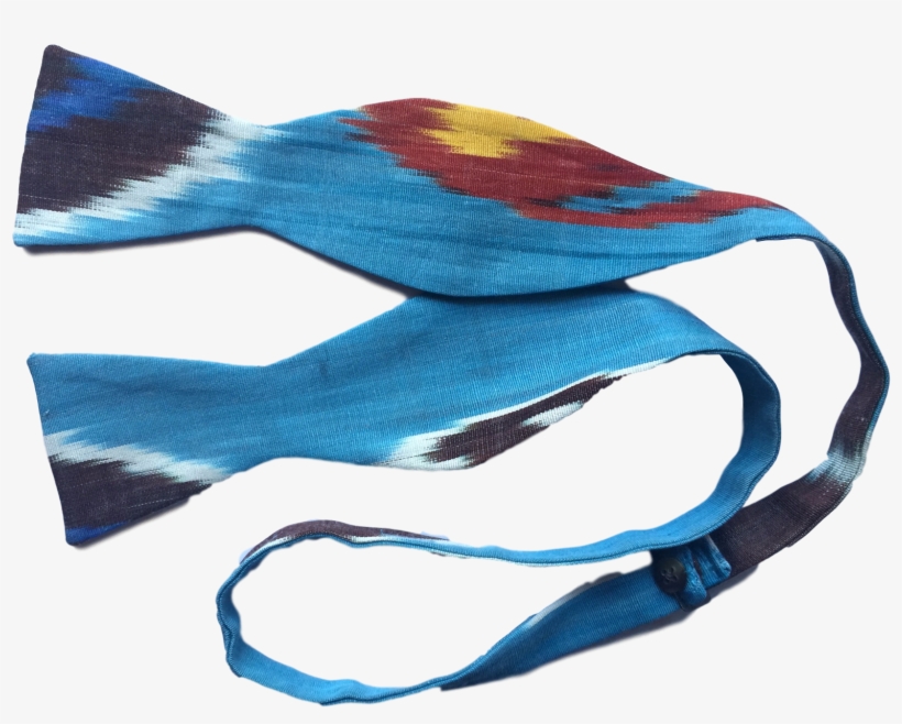 "normandy" Bow Tie In Silk Ikat - Fish, transparent png #7600302