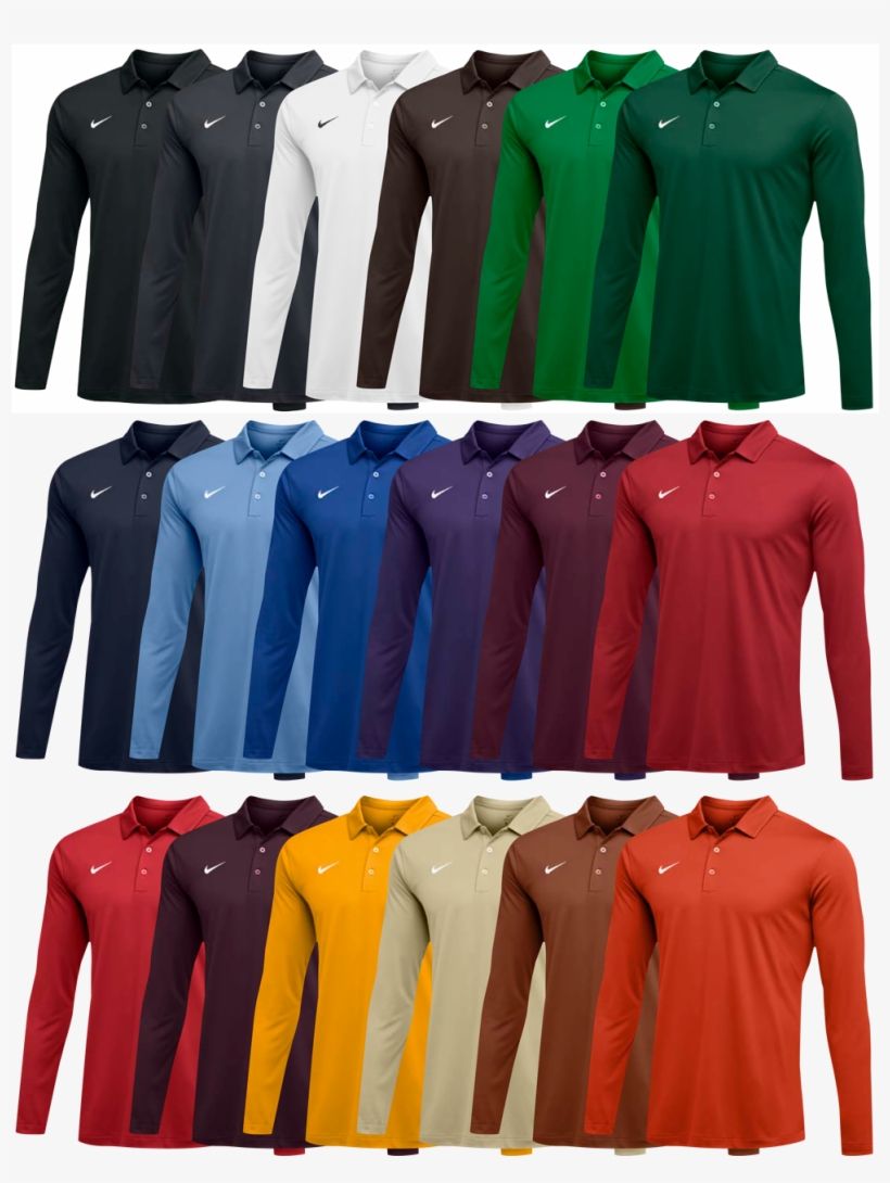 Custom Nike Long Sleeve Polo Shirts - Nike Long Sleeve Polo, transparent png #7600563