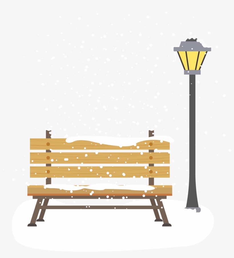 Snow Seats Street Lights Png And Vector Image - Illustration, transparent png #7601918