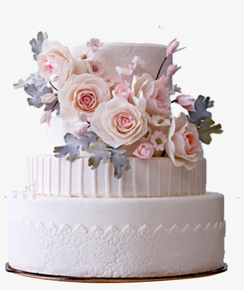 Download - Fondant Flower Wedding Cakes, transparent png #7602895