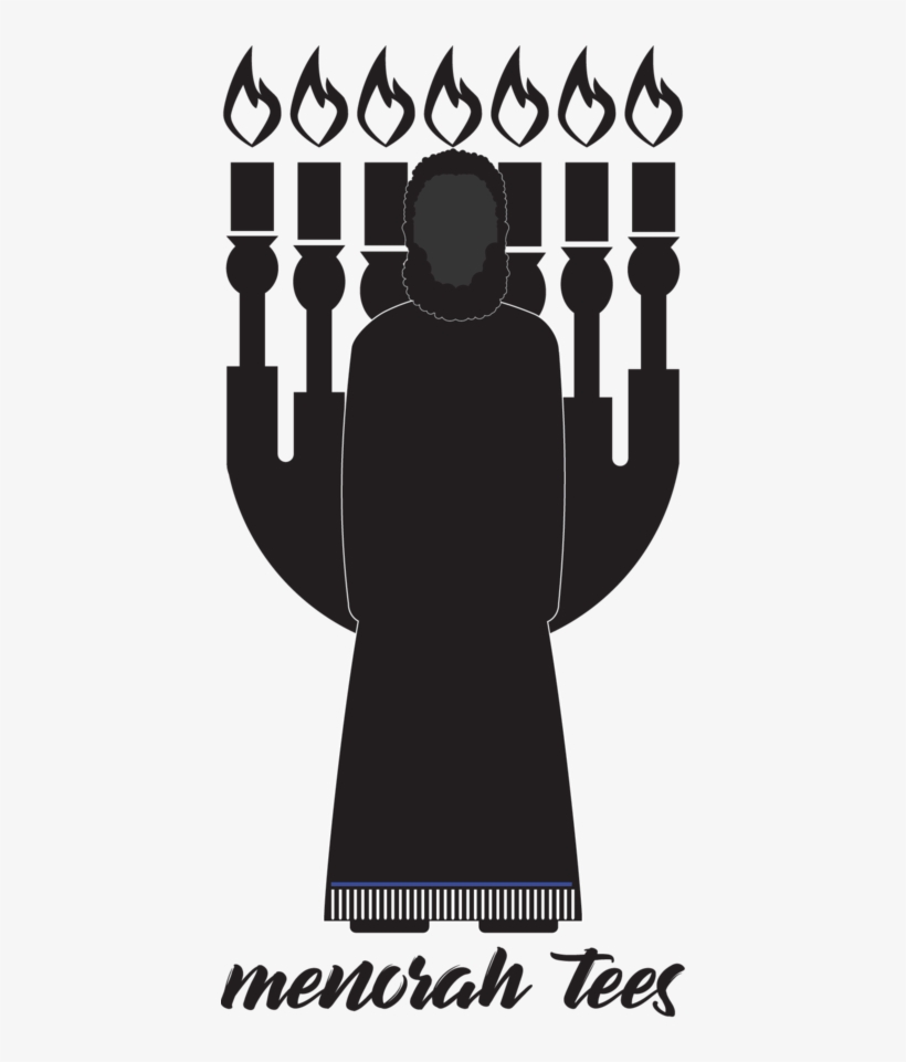 A Menorah Behind The Silhouette Of A Man - Illustration, transparent png #7603622