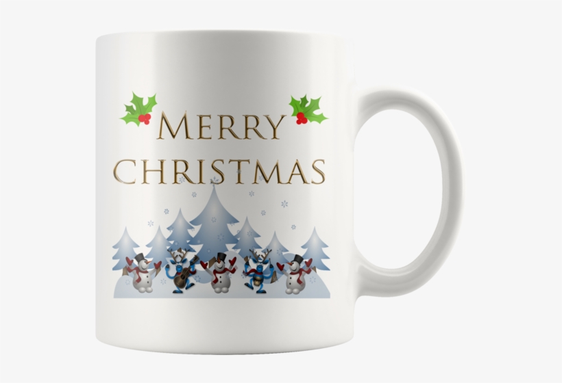 Cute White 11oz Merry Christmas Coffee Mug - Season's Greetings Clipart Blue, transparent png #7603834
