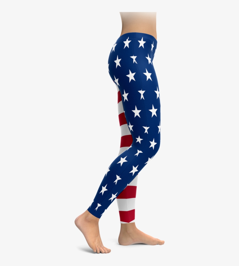Patriotic Stars & Horizontal Stripes Leggings - Tights, transparent png #7604106