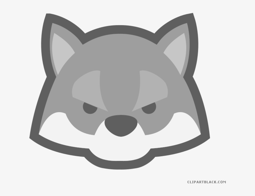 Clip Art Royalty Free Stock Clipartblack Com Animal - Cute Cartoon Wolf Face, transparent png #7604441