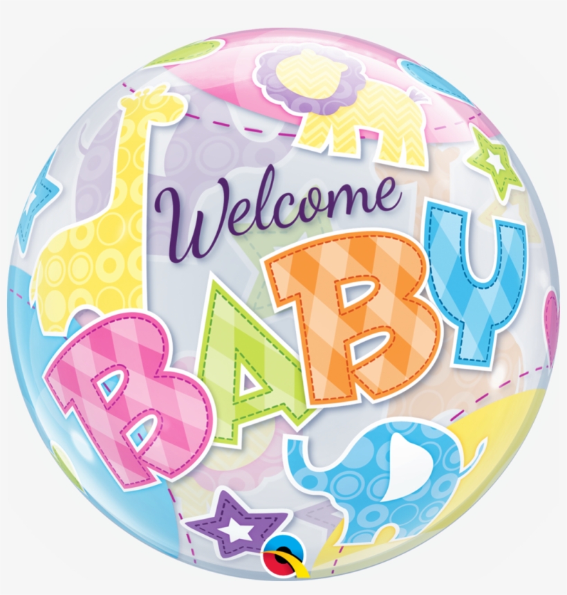 Welcome Baby Animals Patterns Bubble Balloon - Welcome Baby Balloon, transparent png #7604670