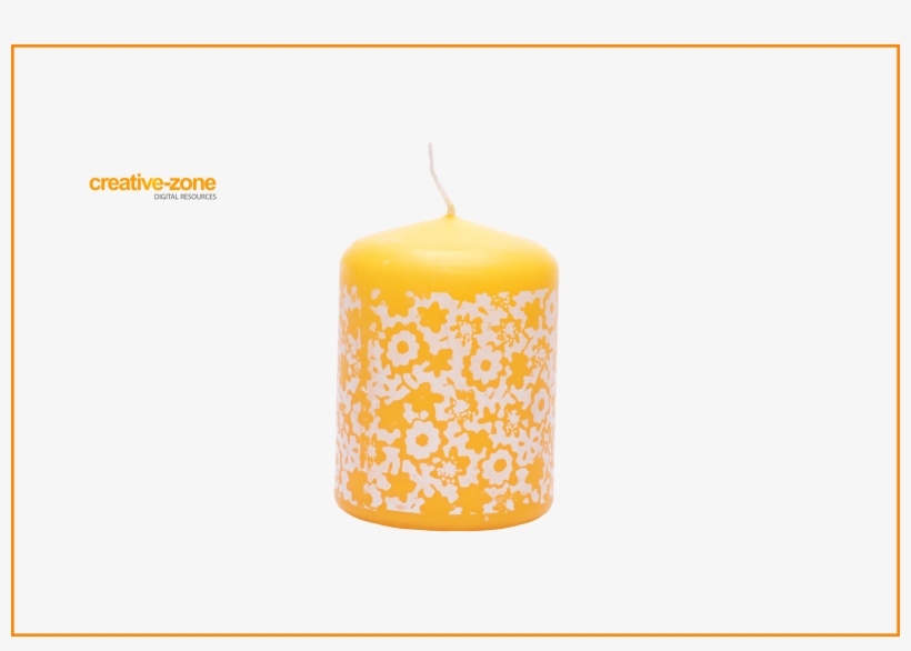Yellow Candle With Ornament Transparent - Advent Candle, transparent png #7604840