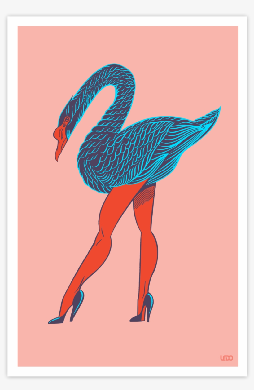 Sexy Swan Art Print - Flamingo, transparent png #7604891