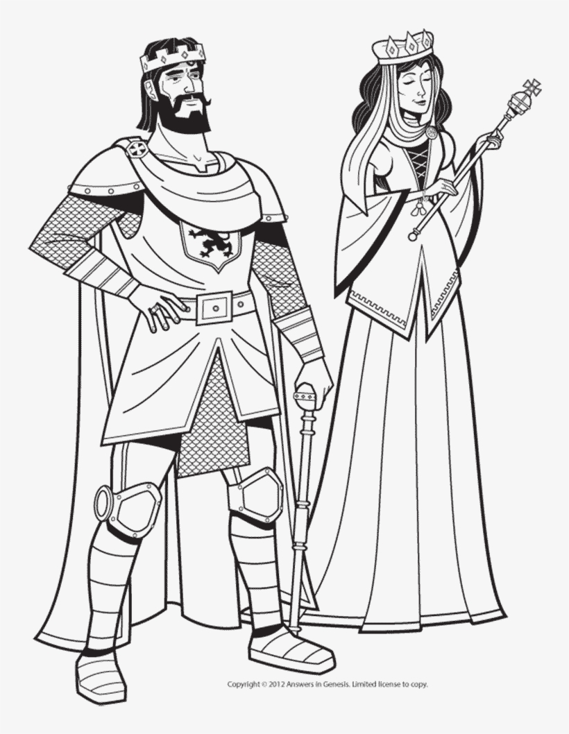 King And Queen Coloring - King And Queen Drawing, transparent png #7605962