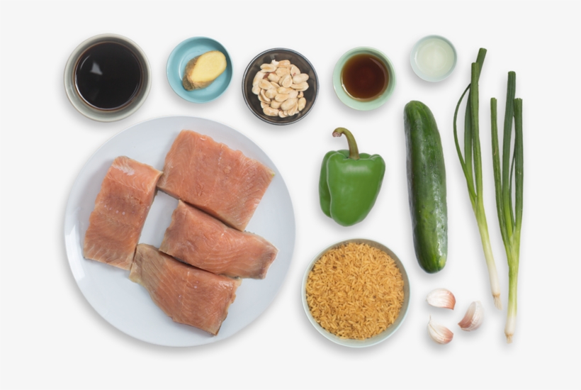 Teriyaki-glazed Salmon With Brown Rice, Bell Pepper - Superfood, transparent png #7606346