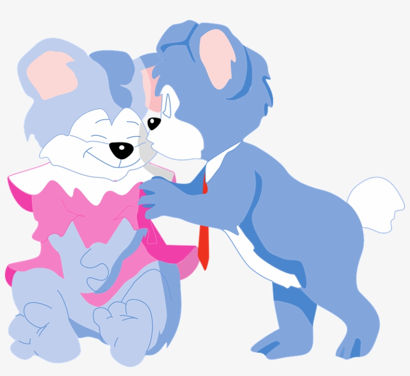 Cartoon, Love, Check, Bears, Romance, Kissing - Bear, transparent png #7607058