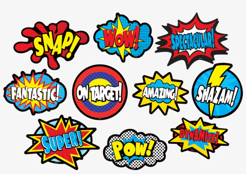Tcr77322 Clingy Thingies Superhero Sayings Accents - Superheroes Sayings, transparent png #7607110