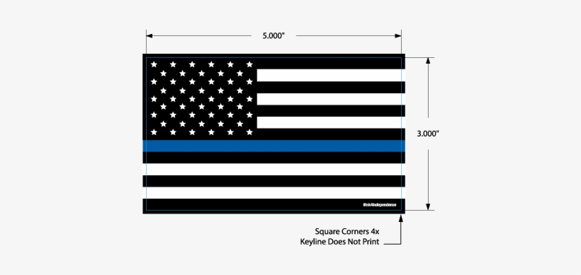 Thin Blue Line American Flag Decal - Wabasha, transparent png #7608374