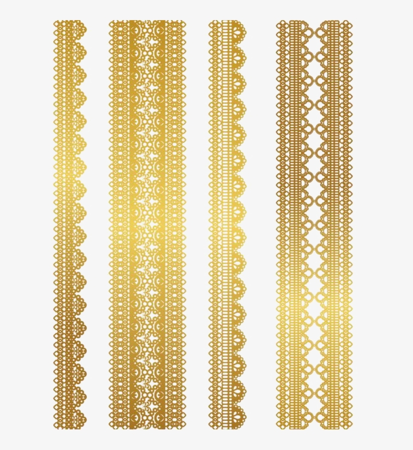 Gold Lace Png Pic - Gold Lace Pattern Vector, transparent png #7608979