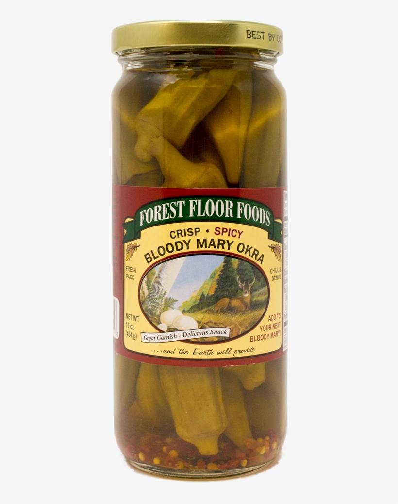 Forest Floor Spicy Bloody Mary Okra - Pickled Cucumber, transparent png #7609663