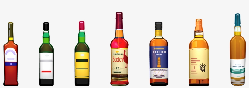 Alcohol Bottles Whiskey Wine Scotch Glass Drink - Бутылки С Алкоголем Png, transparent png #7613546