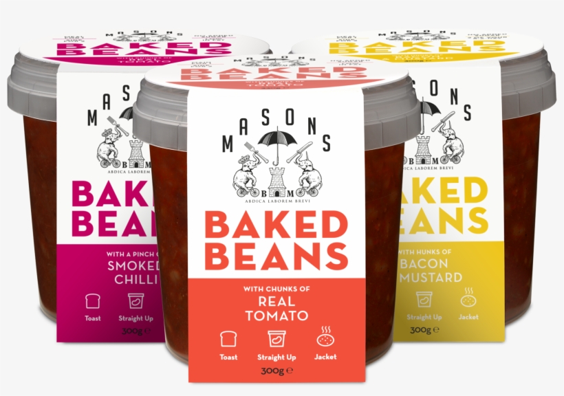 Our New Range Of Baked Beans Are Ready To Go Masons - Masons Beans, transparent png #7614117