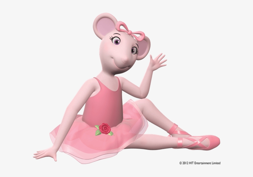 Angelina Sitting On The Floor And Waving - Angelina Ballerina Party Invitation, transparent png #7615113