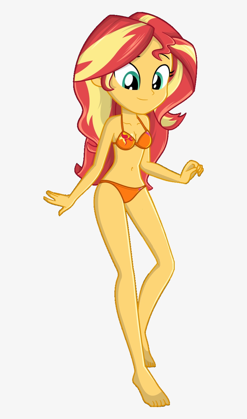 Charliexe, Bikini, Breasts, Clothes, Edit, Equestria - Sunset Shimmer Equestria Girl Swimsuit, transparent png #7615280