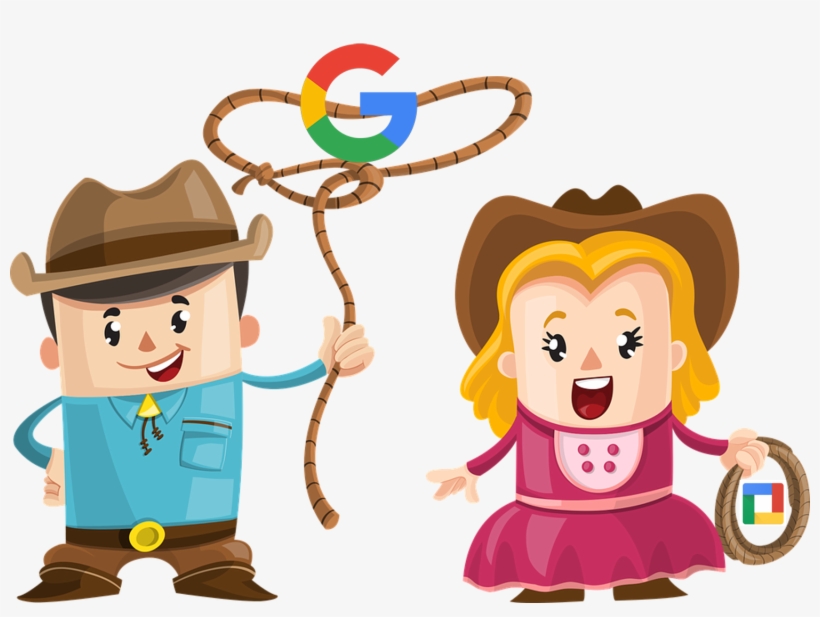 Lasso In The New Year - Cartoon Cowboy And Girl, transparent png #7618468