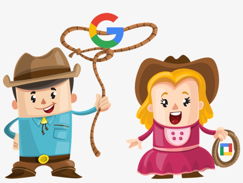 Lasso In The New Year - Cartoon Cowboy And Girl, transparent png #7618468