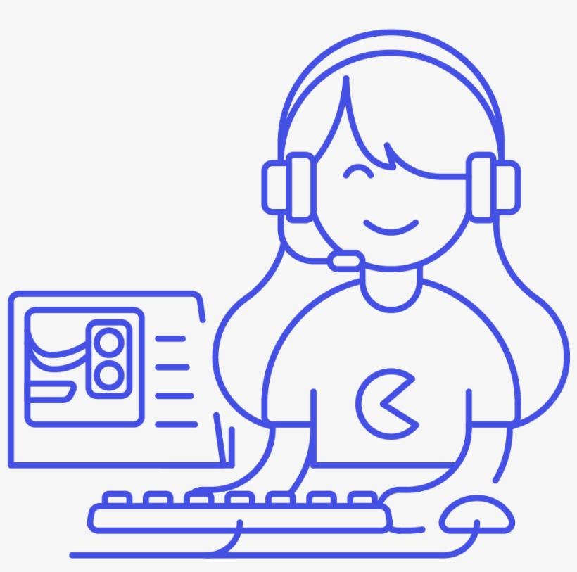 17 Gamer Female Caucasian - Cartoon, transparent png #7619420