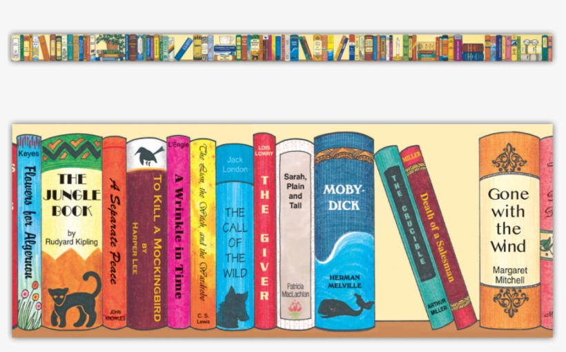 Tcry1520 Bookshelf Of The Classics Border Trim Image - Shelf, transparent png #7619815